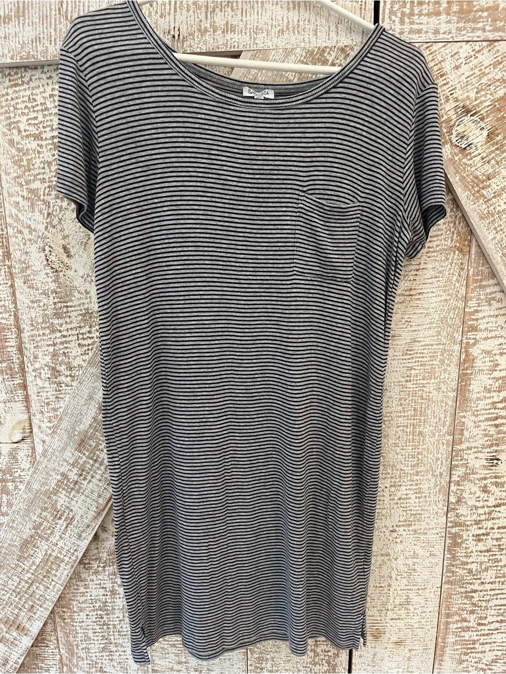 Splendid Striped Black & White T-Shirt Dress - Size Medium